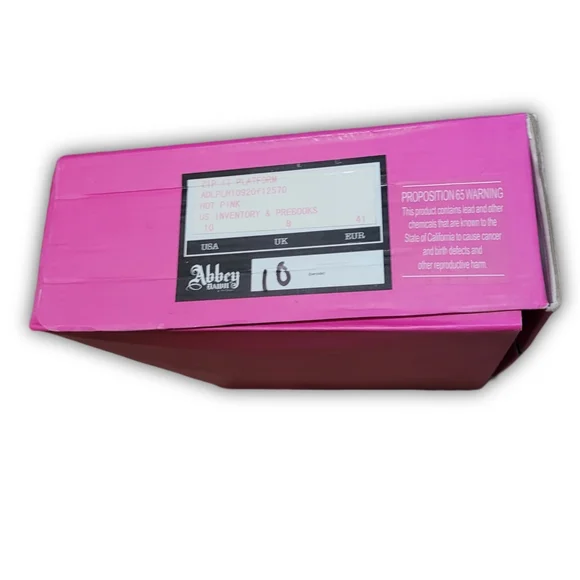 Abbey Dawn Hot Pink Zip It Platform Stiletto Heels NIB - Picture 8 of 8